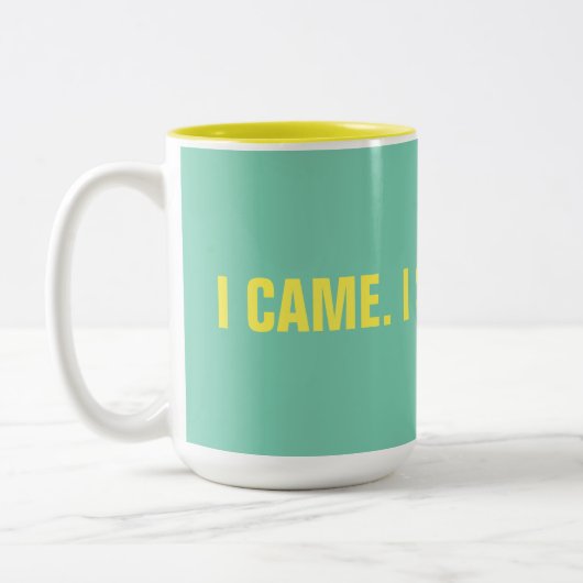 Lustig "ich kam. Ich sah. Ich zitierte" 15 Unze Zweifarbige Tasse (Links)