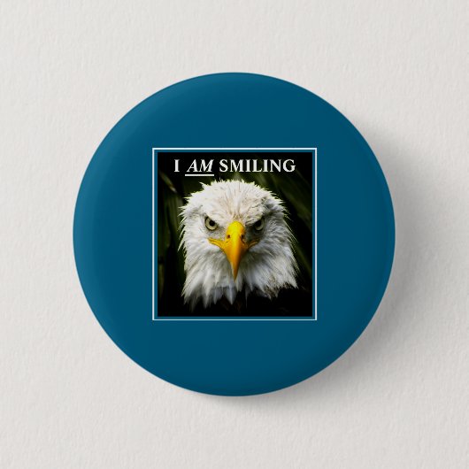 Lustig ich lächle Mpy Adler Foto Button (Vorderseite)