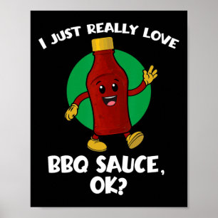 Lustig, ich liebe einfach BBQ-Sauce, okay, Cartoon Poster