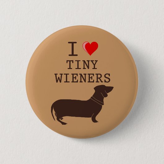 Lustig ich liebe kleinen Wiener Dachshund Button (Vorderseite)