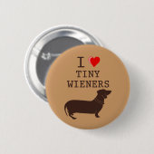 Lustig ich liebe kleinen Wiener Dachshund Button (Vorne & Hinten)