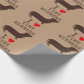 Lustig ich liebe kleinen Wiener Dachshund Geschenkpapier (Ecke)