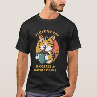 Lustig ich liebe meine Katze Kaffee und vielleicht T-Shirt