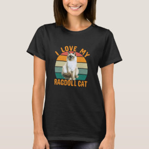 Lustig, ich liebe meine Ragdoll-Katze Retro Vintag T-Shirt