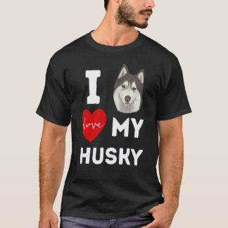 Lustig, ich liebe meinen Husky-Hund Tier Haustier T-Shirt