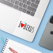 Lustig, ich liebe Vögel Aufkleber (Laptop mit iPhone)