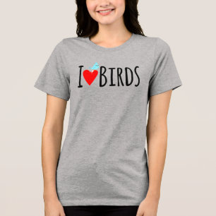 Lustig, ich liebe Vögel Tri-Blend Shirt