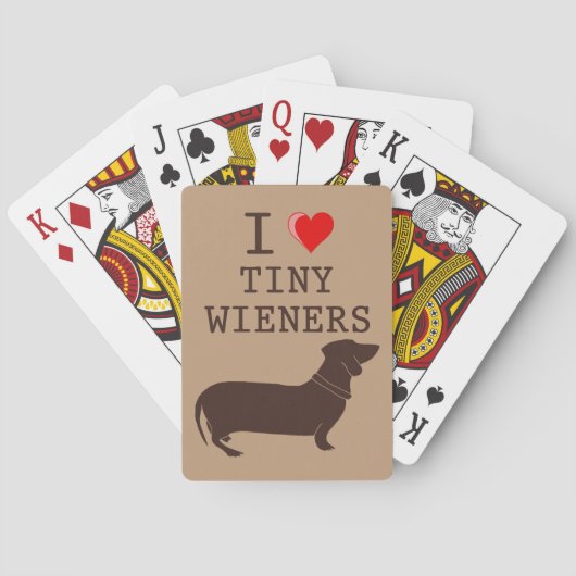 Lustig ich liebe winzigen Wiener Dachshund Hund Spielkarten (Rückseite)
