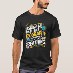 Lustig, ich mag Geografie, Vintage-Geografie-Lehre T-Shirt