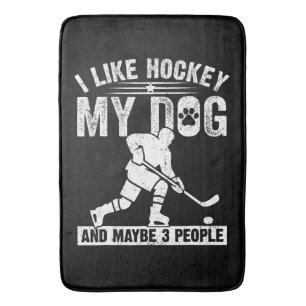 Lustig, ich mag Hockey, meinen Hund und vielleicht Badematte