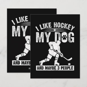 Lustig, ich mag Hockey, meinen Hund und vielleicht Feiertagskarte