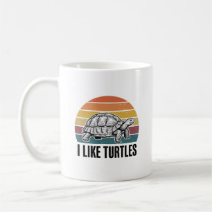 Lustig Ich mag Schildkröten Vintage Gravur T-Shirt Kaffeetasse