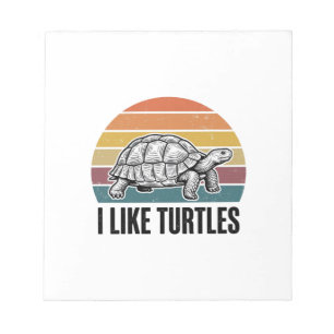 Lustig Ich mag Schildkröten Vintage Gravur T-Shirt Notizblock
