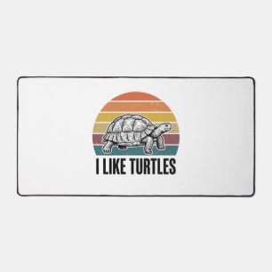 Lustig Ich mag Schildkröten Vintage Gravur T-Shirt Schreibtischunterlage