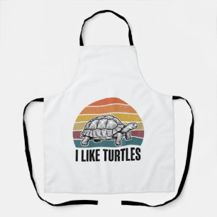 Lustig Ich mag Schildkröten Vintage Gravur T-Shirt Schürze