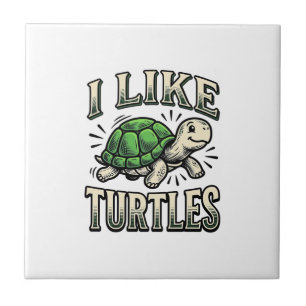 Lustig Ich mag Schildkröten Vintage-Schildkröte-Sh Fliese