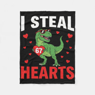 Lustig Ich stehle Herzen 67 Valentinstag Dinosauri Fleecedecke