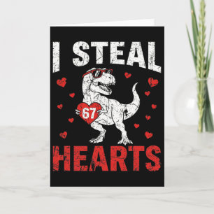 Lustig Ich stehle Herzen 67 Valentinstag Dinosauri Karte