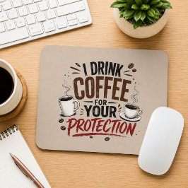 Lustig Ich trinke Kaffee zu Ihrem Schutz Mousepad