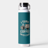 Lustig Ich verwandle Kaffee in Code Trinkflasche (Rückseite)