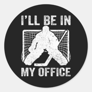 Lustig Ich Werde In Meinem Büro Eishockeyspieler T Runder Aufkleber