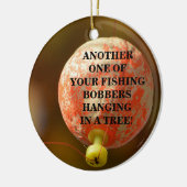 Lustig Ihr FischenBobber, der in einem Baum hängt Keramik Ornament (Links)