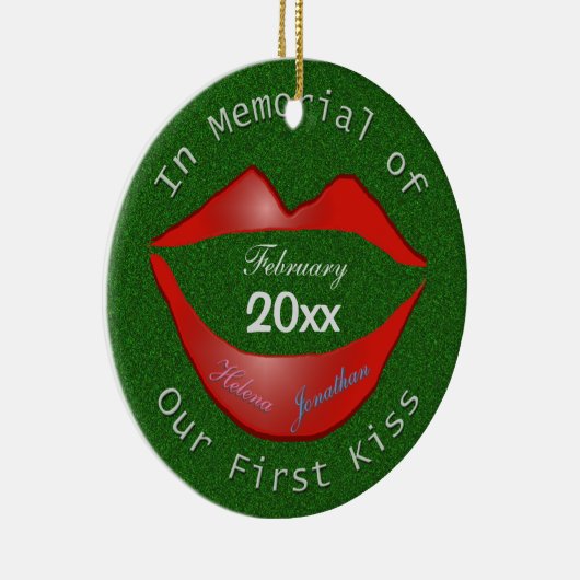 Lustig im Denkmal unseres ersten Kusses Keramik Ornament (Rechts)