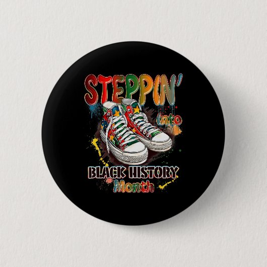 Lustig, in den Black History Month Schuhe im Juni Button (Vorderseite)