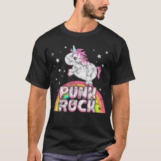 Lustig Ironisch Cool Einhorn Punk Rock Musicee Fes T-Shirt