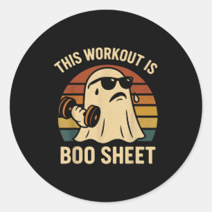 Lustig ist dieses Workout Boo Sheet Halloween Geis Runder Aufkleber