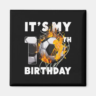 Lustig ist mein 10. Geburtstag 10 Jahre alt Fußbal Magnet