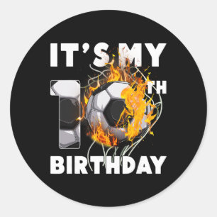 Lustig ist mein 10. Geburtstag 10 Jahre alt Fußbal Runder Aufkleber