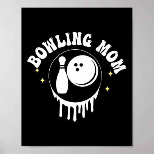 Lustig Jemand Lauter Mund Bowling Mama Mutter Poster (Vorne)