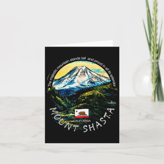 Lustig Kaliforniens majestätischer Mount Shasta Wa Karte (Vorderseite)