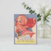 lustig-kitschiges Vintages Fischvalentino Feiertagspostkarte (Stehend Vorderseite)