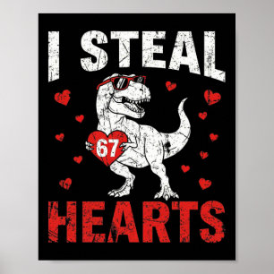 Lustig klaue ich Herzen 67 Valentinstag Dinosaurie Poster