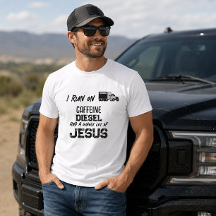 LUSTIG Koffein Diesel Und Jesus Grunge Trucker T-Shirt