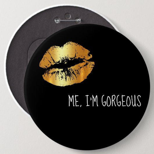 Lustig küssen Sie mich, ich sind herrlicher Button (Vorne & Hinten)