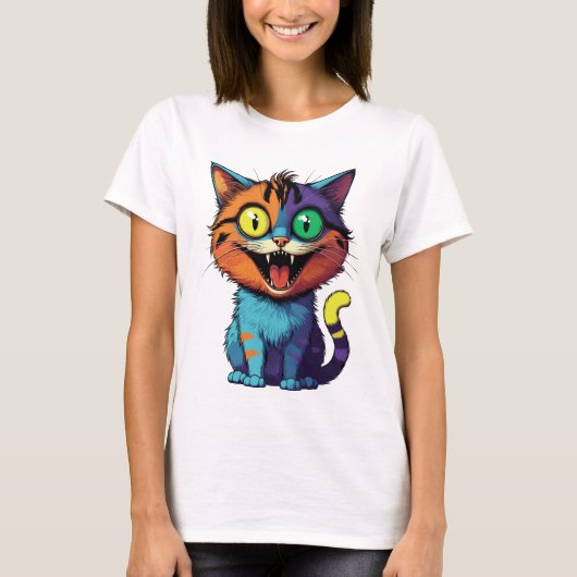 Lustig - Lächelnde Katze - T-Shirt (Vorderseite)