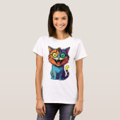 Lustig - Lächelnde Katze - T-Shirt (Vorne ganz)