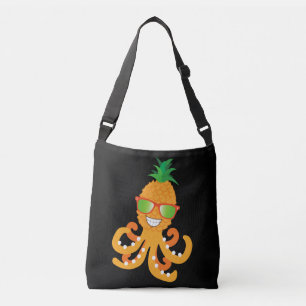 LUSTIG LÄCHELNDER EXOTISCHER TROPISCHER ANANAS OKT TRAGETASCHEN MIT LANGEN TRÄGERN