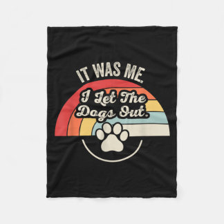 Lustig Lass Die Hunde Raus Retro Regenbogen Hunde Fleecedecke
