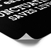 Lustig Lasst Uns Kinder Essen Interpunktion Rettet Poster (Ecke)