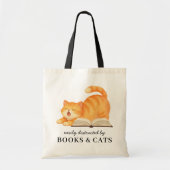 Lustig Leicht ablenkbar durch Bücher & Katzen Tragetasche (Vorne)