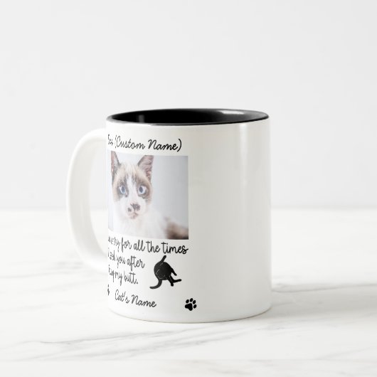 lustig Liebes Foto , Custom Funny Cat Geschenk Zweifarbige Tasse (Vorderseite Links)