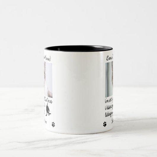 lustig Liebes Foto , Custom Funny Cat Geschenk Zweifarbige Tasse (Mittel)