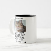 lustig Liebes Katzen, Personalisiertes Foto und Na Zweifarbige Tasse (Vorderseite Links)