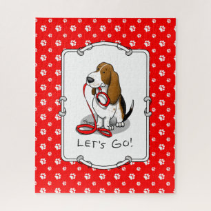 Lustig Los geht's! Spaziergang Basset Hound (dreif Puzzle