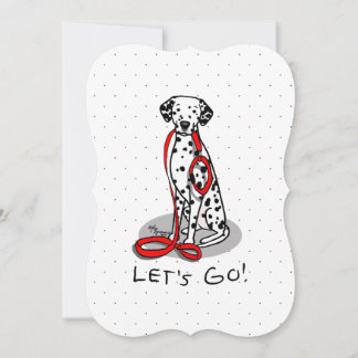 Lustig Los geht's! Spaziergang Dalmatiner Hund (sc Feiertagskarte