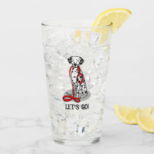 Lustig Los geht's! Spaziergang Dalmatiner Hund (sc Glas
